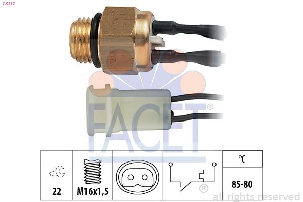 Sensor de temperatura do fluido de esfriamento (de ativação de ventilador do radiador) para Mitsubishi Lancer III C1A,C6A