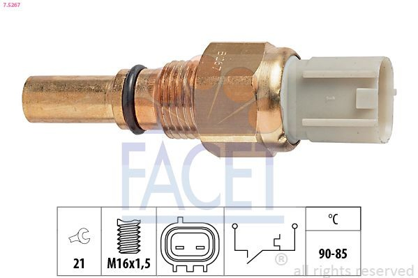 Sensor de temperatura do fluido de esfriamento (de ativação de ventilador do radiador) para Toyota Corolla  E12U