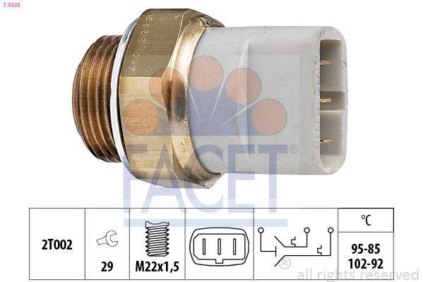 Sensor de temperatura do fluido de esfriamento (de ativação de ventilador do radiador) Mercedes Vito I 638