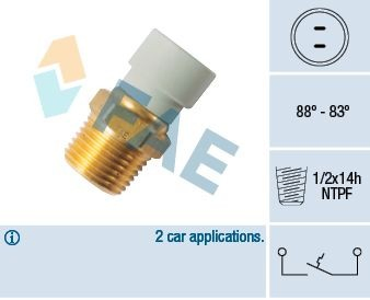 Sensor de temperatura do fluido de esfriamento (de ativação de ventilador do radiador) para Chrysler Voyager I ES 