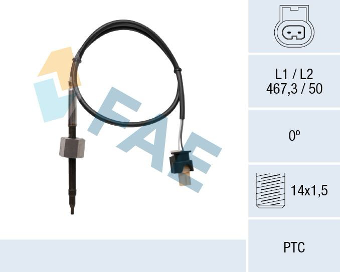68071 FAE Sensor de temperatura dos gases de escape (GE), antes de filtro de partículas diesel