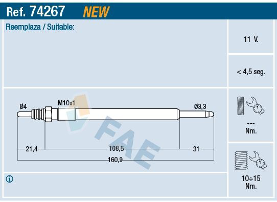 74267 FAE Vela de incandescência