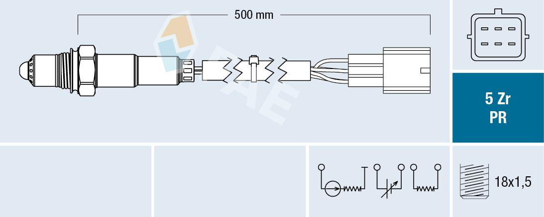 75041 FAE Sonda lambda, sensor de oxigênio até o catalisador