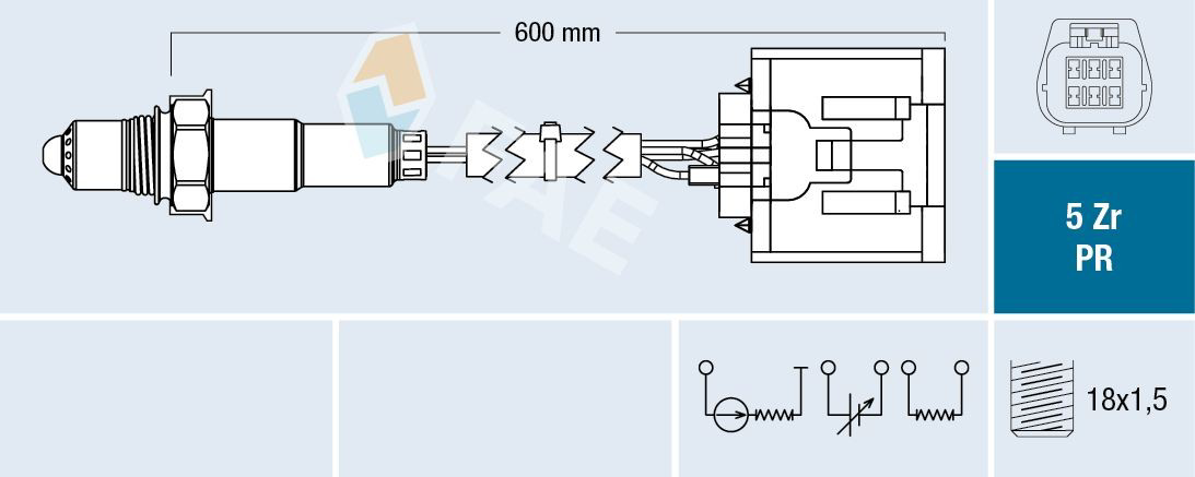 75089 FAE Sonda lambda, sensor de oxigênio até o catalisador
