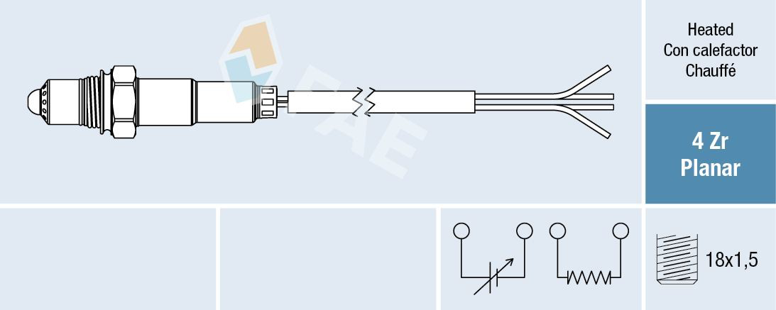 77015 FAE Sonda lambda, sensor esquerdo de oxigênio depois de catalisador