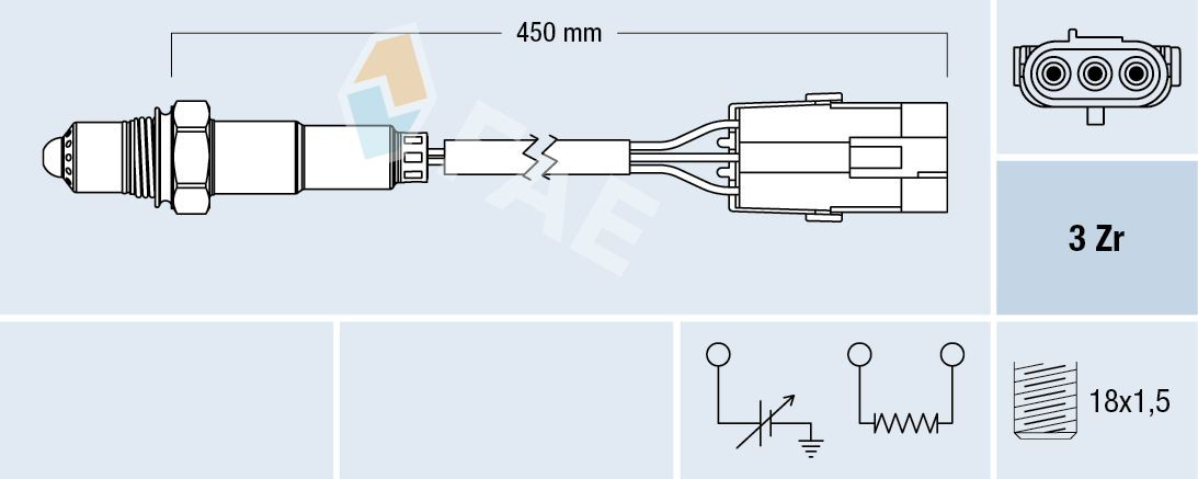 77114 FAE Sonda lambda, sensor de oxigênio