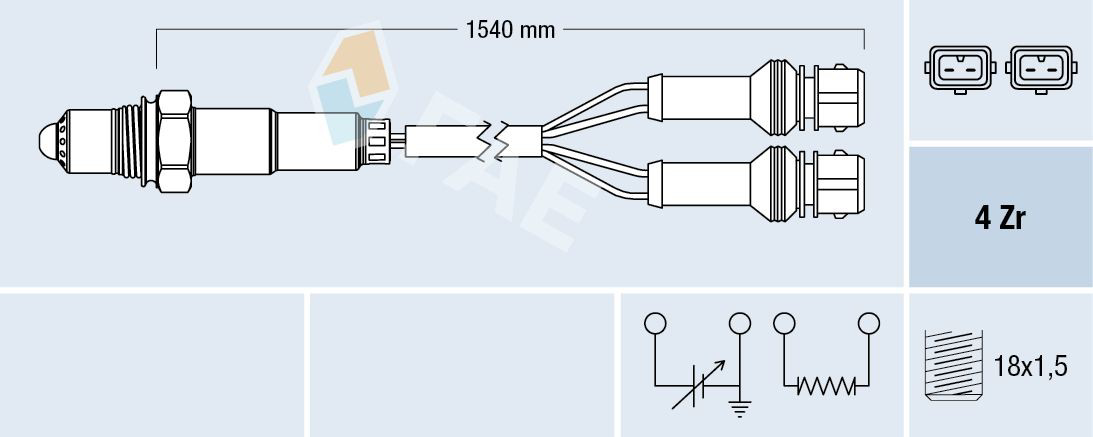 77127 FAE Sonda lambda, sensor de oxigênio até o catalisador