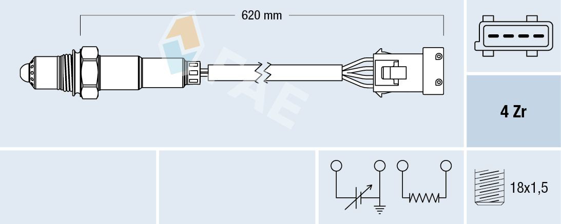 77164 FAE Sonda lambda, sensor de oxigênio depois de catalisador