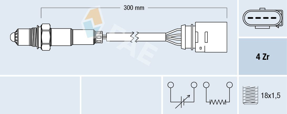 77197 FAE Sonda lambda, sensor de oxigênio depois de catalisador