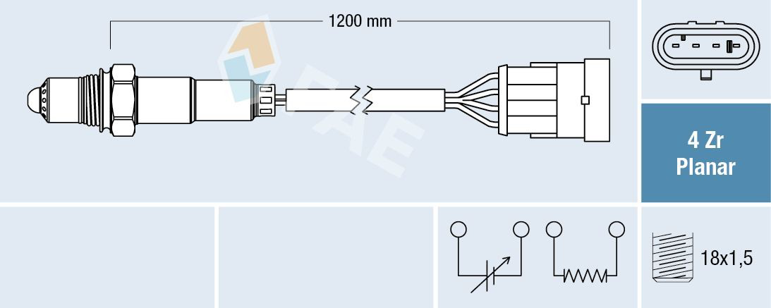 77226 FAE Sonda lambda, sensor de oxigênio até o catalisador
