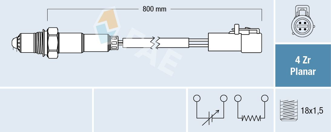 77263 FAE Sonda lambda, sensor de oxigênio até o catalisador