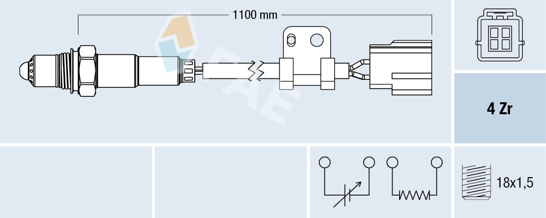 77295 FAE Sonda lambda, sensor de oxigênio depois de catalisador
