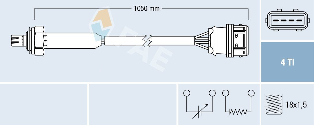 77360 FAE Sonda lambda, sensor de oxigênio até o catalisador