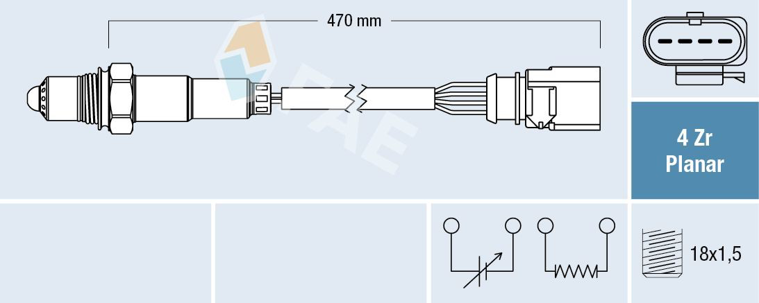 77402 FAE Sonda lambda, sensor de oxigênio depois de catalisador