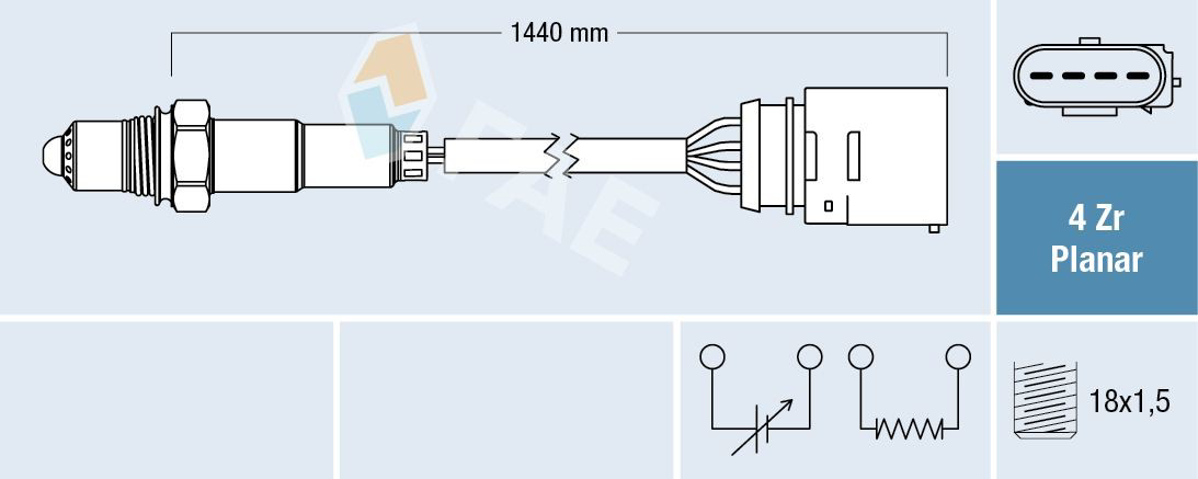 77407 FAE Sonda lambda, sensor de oxigênio depois de catalisador