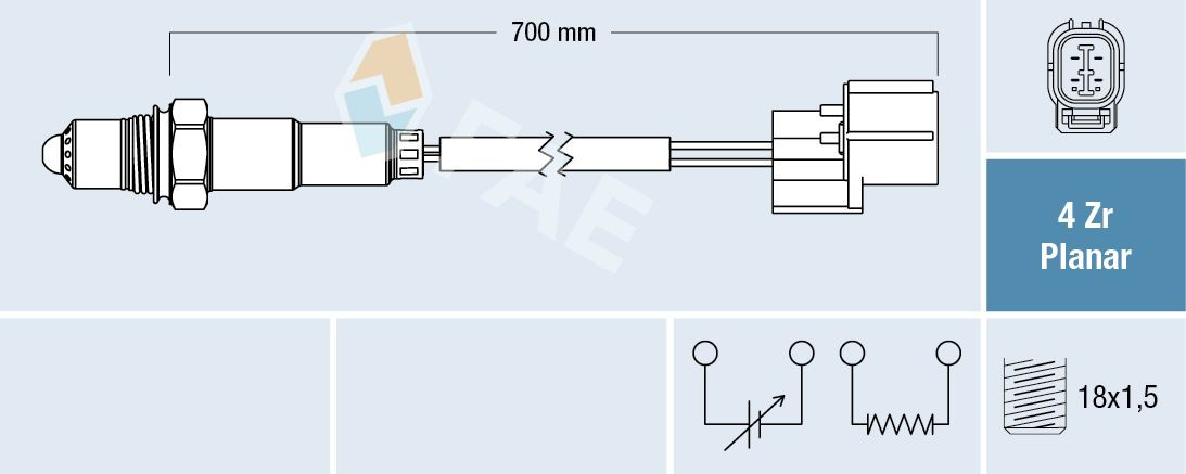 77450 FAE Sonda lambda, sensor de oxigênio até o catalisador