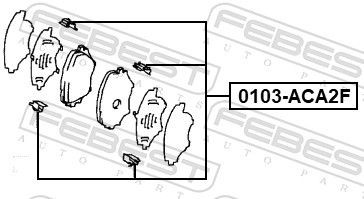  Kit de molas de fixação de sapatas de disco dianteiras Mazda 323 F VI hatchback (BJ) (1998 - 2003) F VI