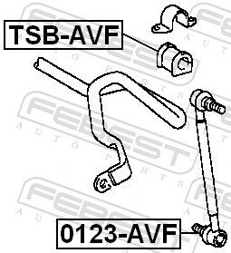 Compre 0123AVF Febest Montante de estabilizador dianteiro
