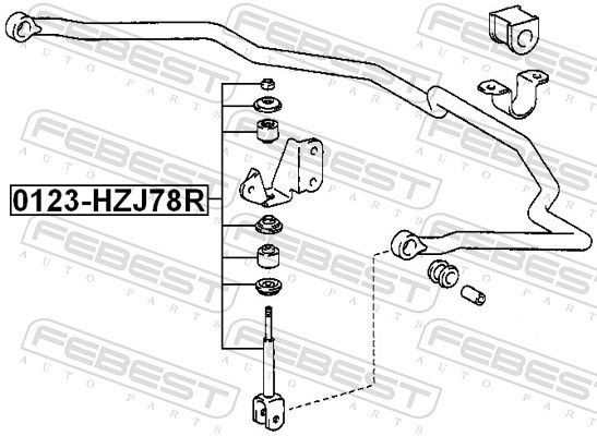 Montante de estabilizador traseiro Toyota Land Cruiser 100 SUV (J10) (1998 - 2005) 100