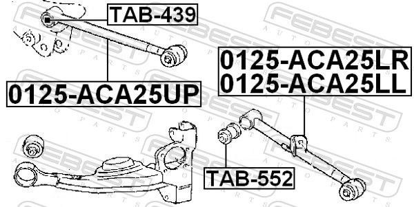 Compre 0125ACA25LR Febest Braço oscilante inferior direito de suspensão traseira