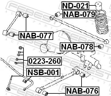  Montante de estabilizador traseiro Nissan Pathfinder SUV (R50) (1995 - 2004) 