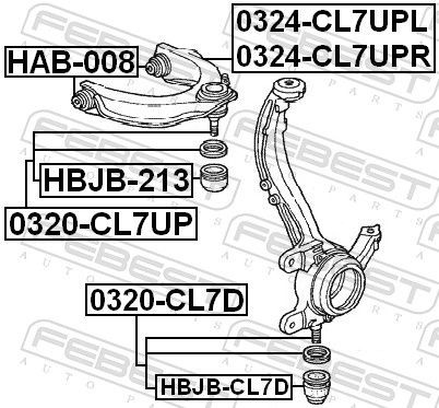 Suporte de esfera superior Febest 0320CL7UP preço, a partir de 15,66 USD