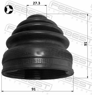 Bota de proteção interna de junta homocinética do semieixo dianteiro para Mitsubishi Grandis  NAW