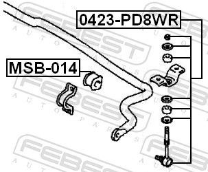  Montante de estabilizador traseiro Mitsubishi Outlander I SUV (CU) (2003 - 2008) I