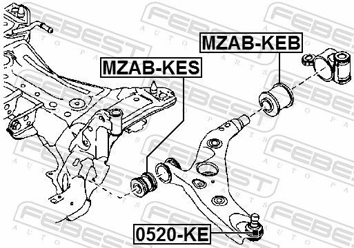 Compre 0520KE Febest Suporte de esfera inferior