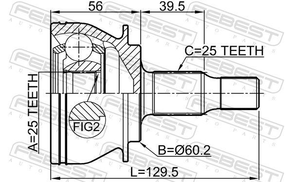 Junta homocinética externa dianteira Febest 1610169 preço, a partir de 47,44 USD