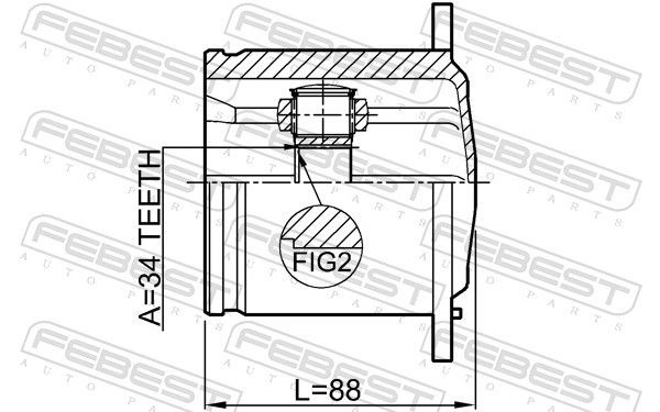 Junta homocinética interna dianteira Febest 1711Q5 preço, a partir de 58,80 USD
