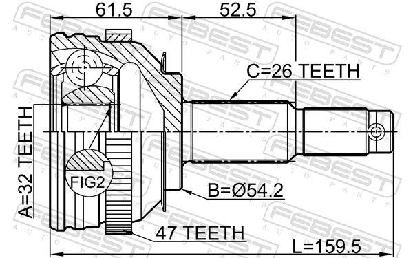 Junta homocinética externa dianteira Chrysler Voyager preço, a partir de 42,77 USD