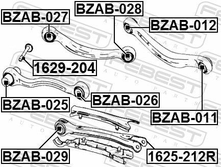 Bloco silencioso do braço oscilante superior traseiro Febest BZAB027 preço, a partir de 14,29 USD