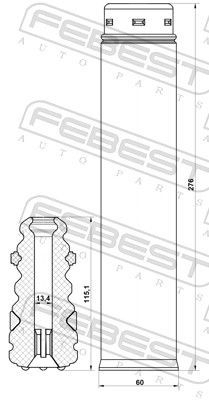 Pára-choque (grade de proteção) de amortecedor traseiro + bota de proteção Ford Kuga II CBS