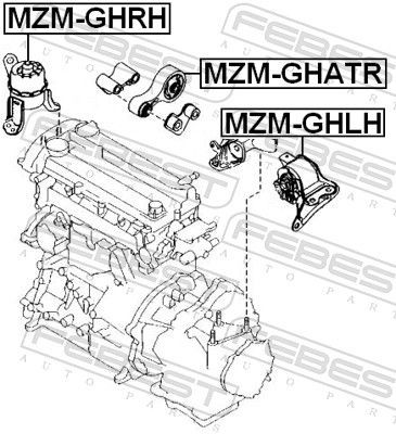Coxim (suporte) traseiro de motor para Mazda 6  GH