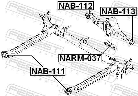 Bloco silencioso traseiro de braço oscilante transversal Febest NAB112 preço, a partir de 11,45 USD
