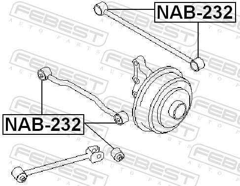 Bloco silencioso traseiro de braço oscilante transversal Febest NAB232 preço, a partir de 5,45 USD