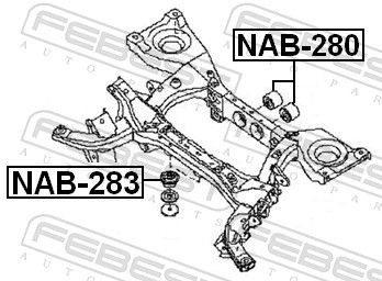 Bloco silencioso de viga traseira (de plataforma veicular) Nissan Pathfinder  R51M