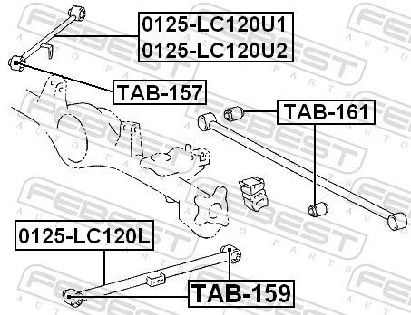 Bloco silencioso do braço oscilante superior traseiro longitudinal Febest TAB157 preço, a partir de 11,17 USD