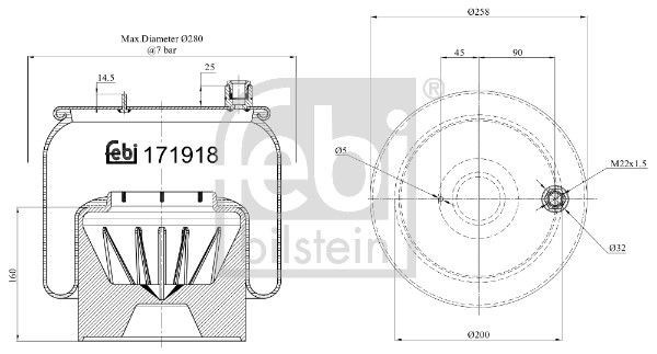 Coxim pneumático (suspensão de lâminas pneumática) do eixo A9603200057 Mercedes