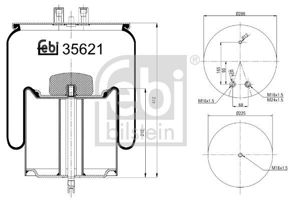 Compre 131202 Airtech Coxim pneumático (suspensão de lâminas pneumática) do eixo traseiro
