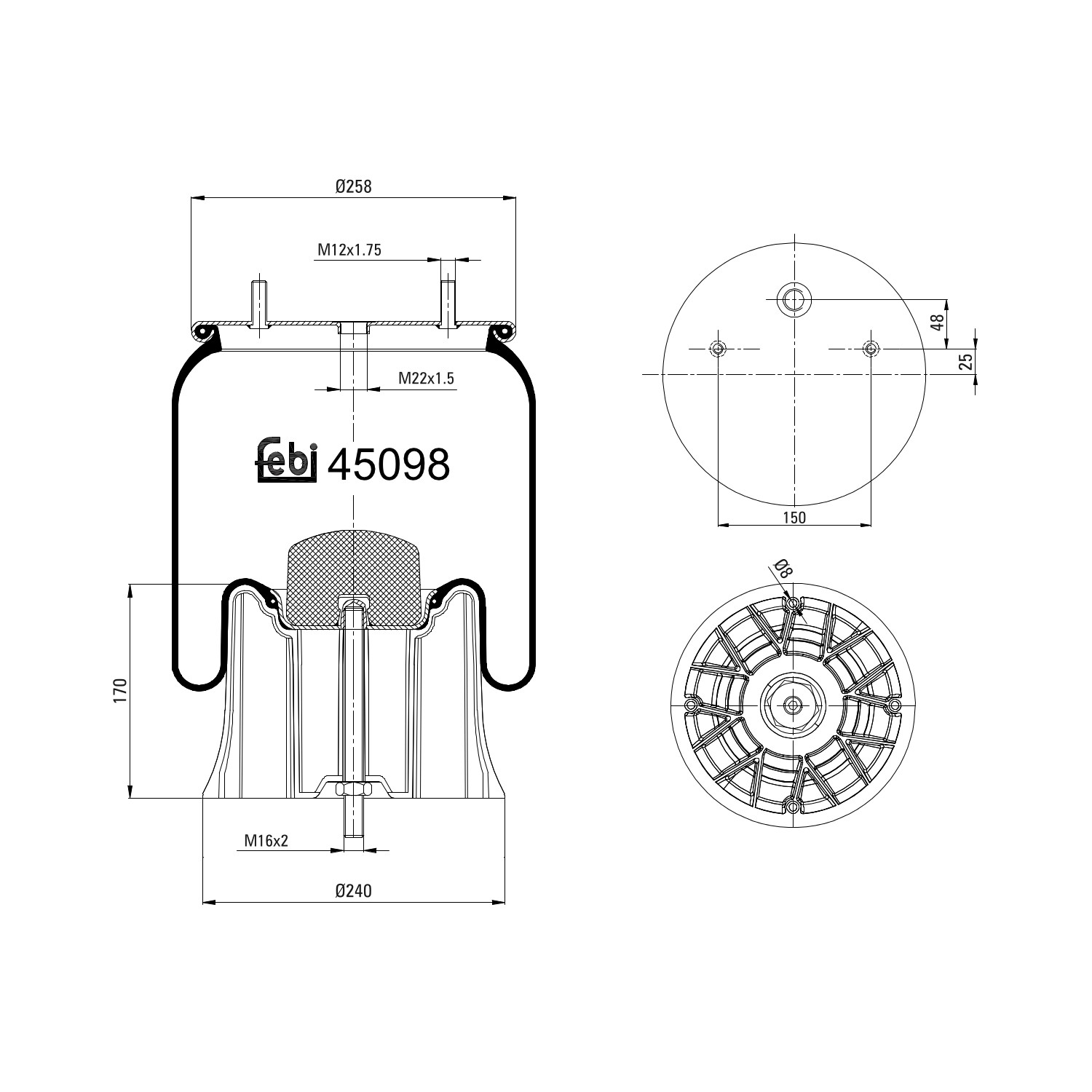 Compre 2621V SAF Coxim pneumático (suspensão de lâminas pneumática) do eixo