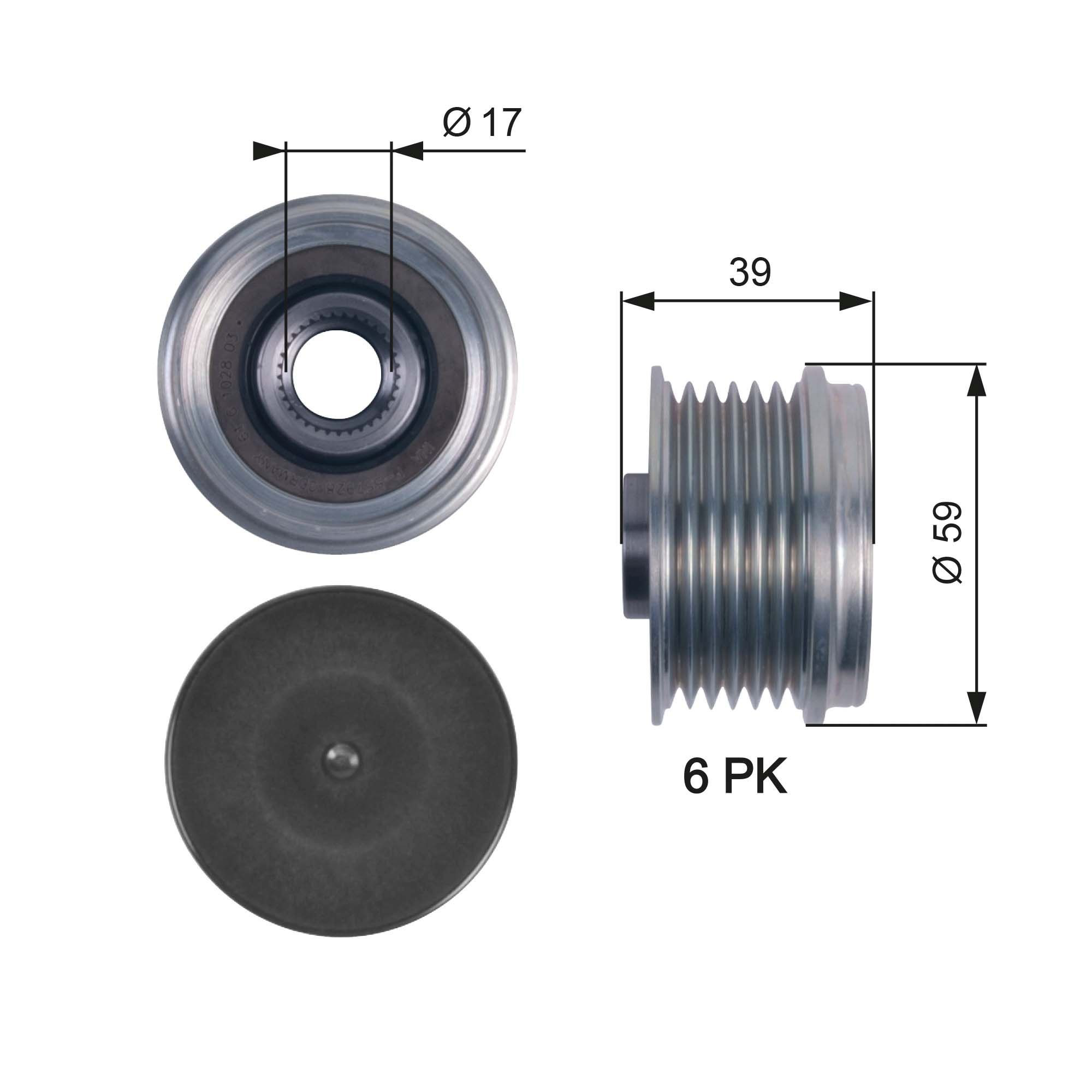 Polia do gerador para Opel Astra G F35