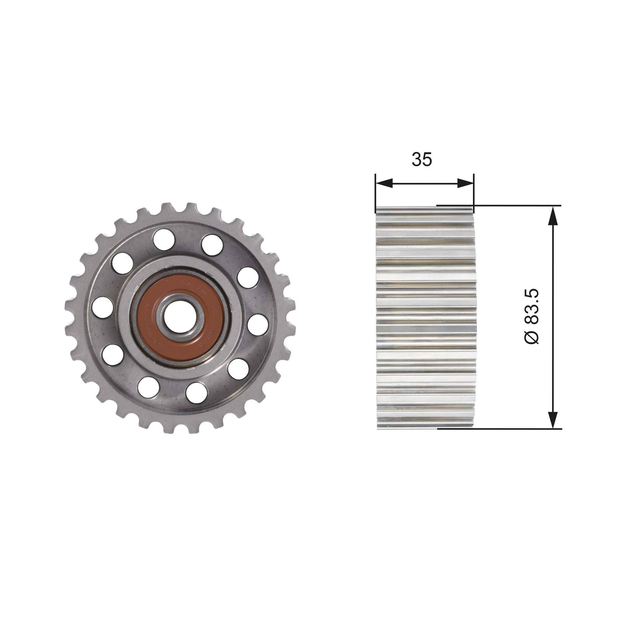 Rolo parasita da correia do mecanismo de distribuição de gás Toyota Land Cruiser PRADO ASIA J12