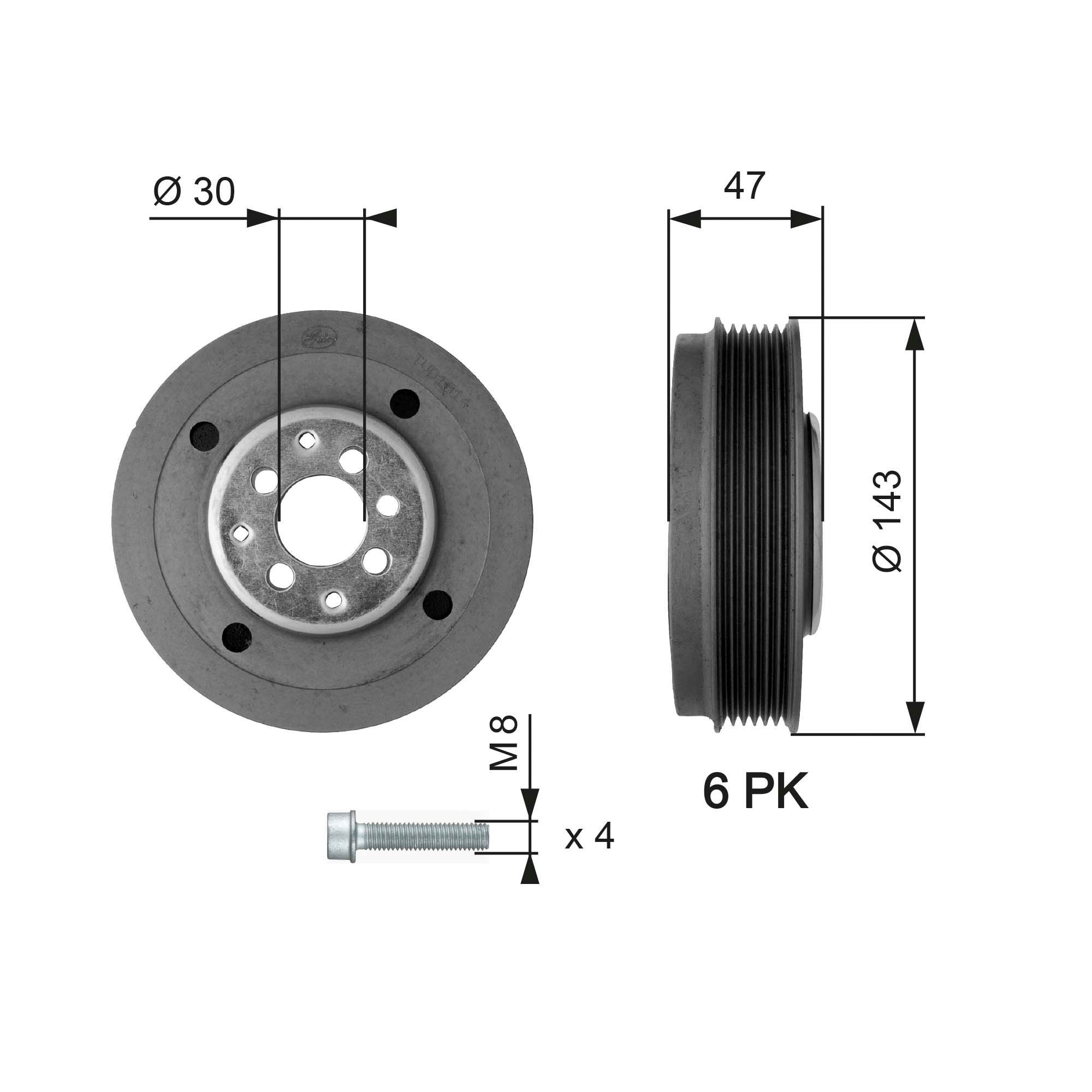 Polia de cambota para Skoda Fabia PRAKTIK 