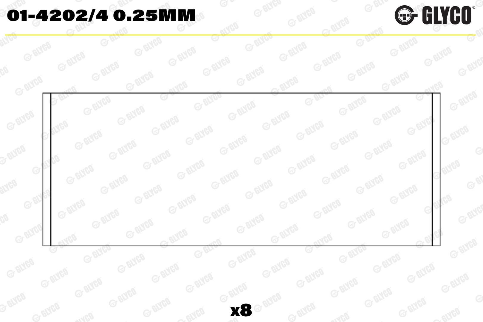 Compre 466740RAA025 Glyco Folhas inseridas de cambota de biela, kit, 1ª reparação ( + 0,25)