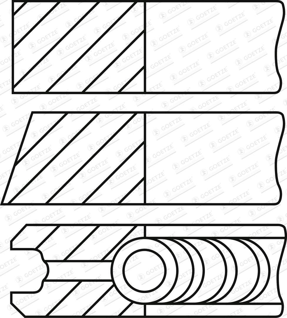 Kit de anéis de pistão de motor, STD. 2304042200 Kobis