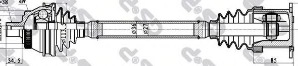 203057 GSP Semieixo (acionador) dianteiro esquerdo