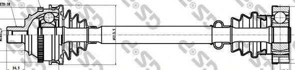 Semieixo (acionador) dianteiro direito GSP 261004 preço, a partir de 108,86 USD