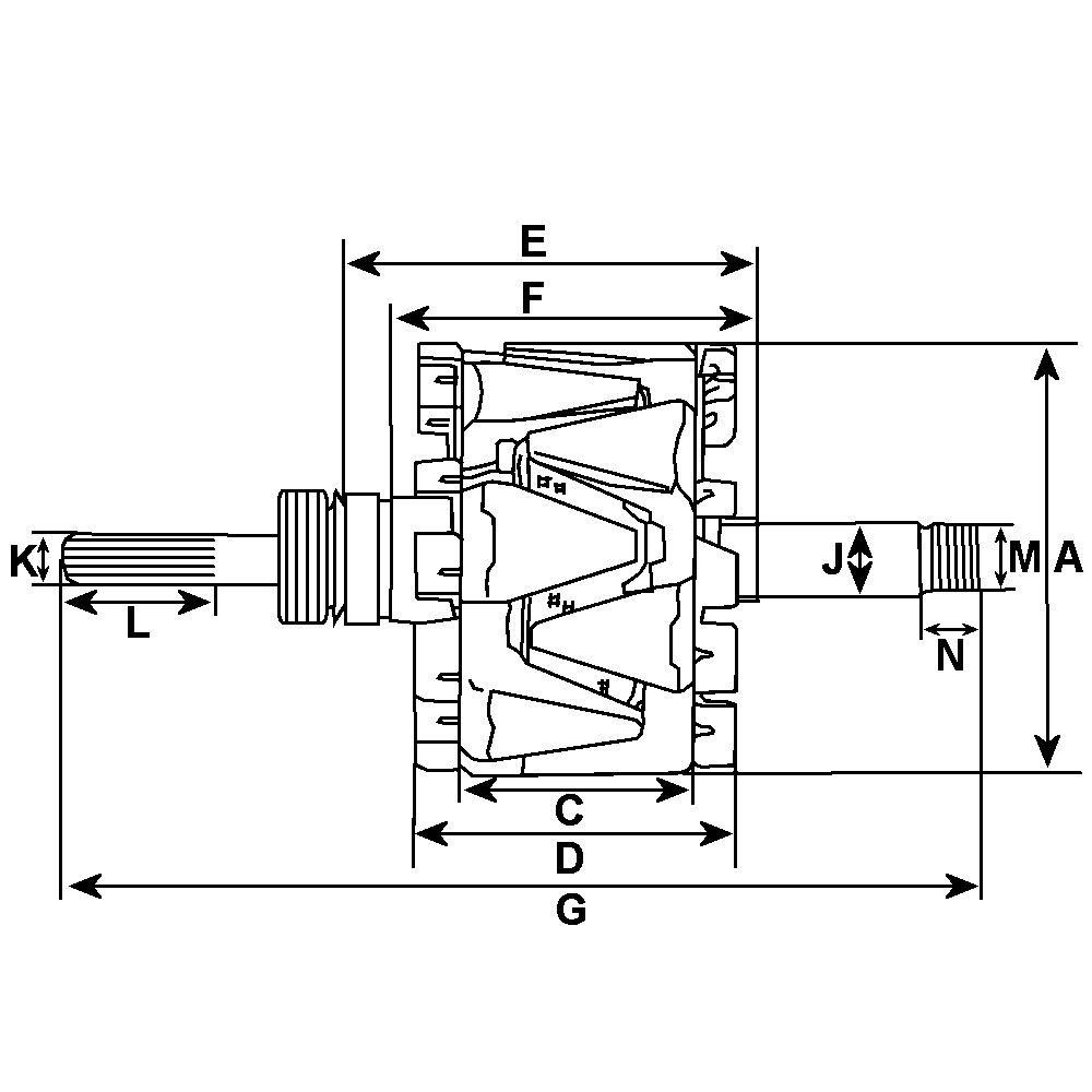 Induzido (rotor) do gerador para Renault Trucks MAGNUM 